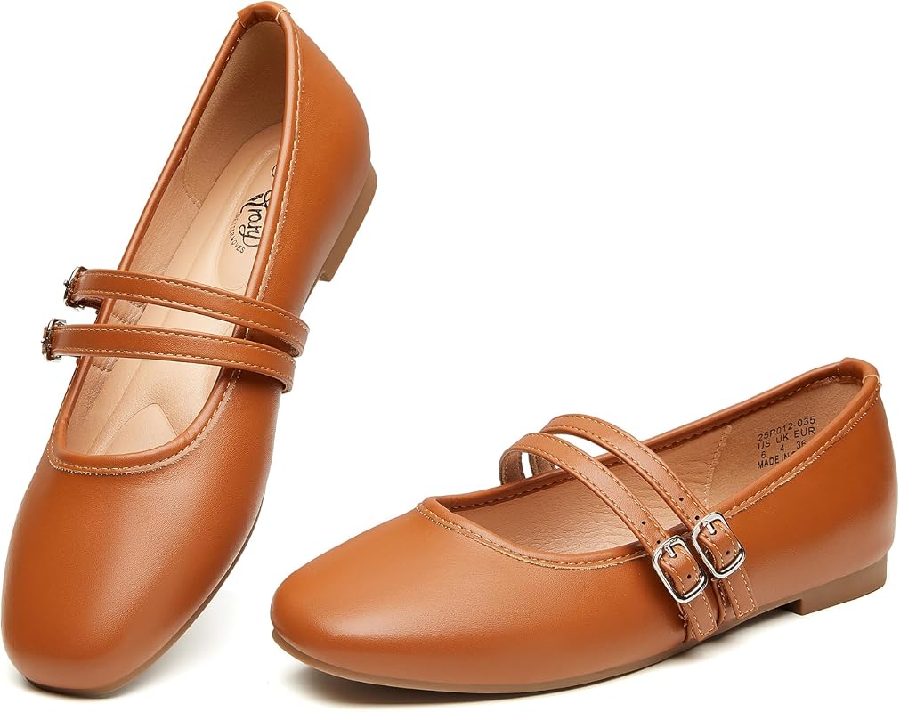 Trary Square Toe Mary Jane Flats